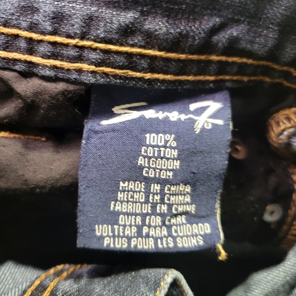 Seven7 Mens Straight Leg Jeans Medium Wash Blue Denim Size 36x32 - Picture 10 of 14